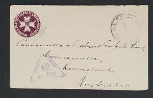 1941 Palestine Australian Army to Queensland Australia Censored Airmail Cover