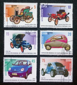 CUBA Sc# 5159-5164  ELECTRIC AUTOMOBILES cars CPL SET of 6  2010  used / cto