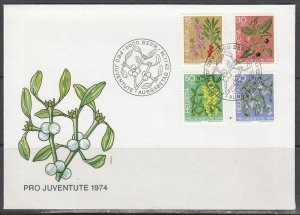 Switzerland Scott B426-9 FDC - Woodland Flowers