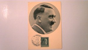 GERMANY WWII ERA PROPAGANDA POSTAL CARD: PICTURE OF THE FURHER