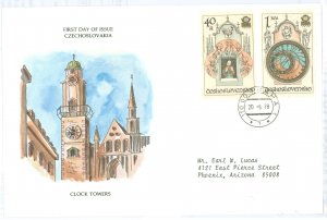 Czechoslovakia & Czech Republic 2185-86 1978 Clock Towers, addressed, Postal Commerative Society FDC