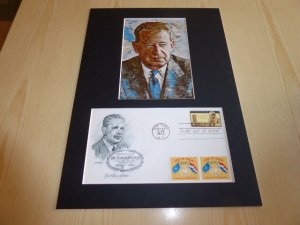 Dag Hammarskjold UN Art Postcard and 1962 USA FDC mount matte size A4