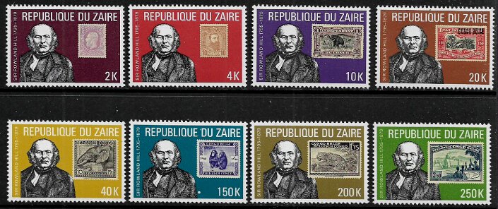 Zaire #944-51 MNH Set - Sir Rowland Hill - Penny Black