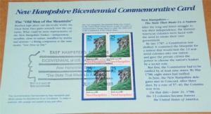 New Hampshire Bicentennial Souvenir Card Sc# 2344 2nd Day...