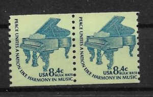 1978 Sc1615C 8.4¢ Steinway Grand Piano coil pair MNH