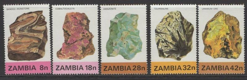 ZAMBIA SG360/4 1982 MINERALS MNH