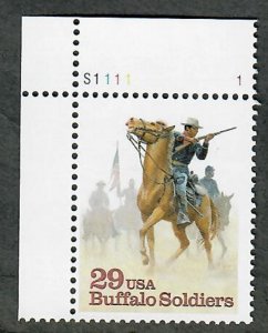 2818 Buffalo Soldiers MNH plate number single PNS