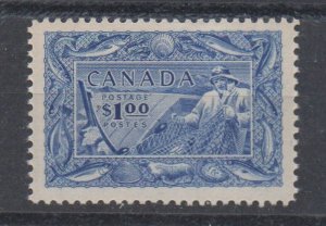 Canada Sc 302 1951 $1 Fishing Industry stamp mint