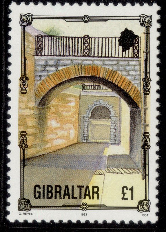 GIBRALTAR QEII SG706, 1993 £1 Prince Edwards gate, NH MINT.