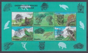 1997 Zambia 674-679KL Fauna - Leopard  6,00 €