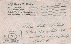 United States A.P.O.'s Soldier's Free Mail 1943 U.S. Army, 7 Base Post Office...
