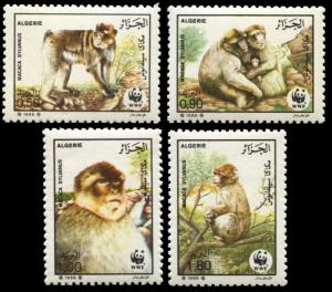 Algeria 872-875,MNH, Barbary Apes, World Wildlife Fund