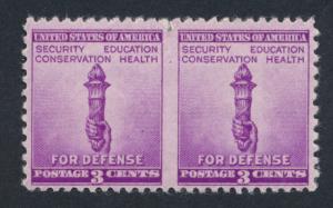 US #901 For Defense EFO ImPerf Pair MINT NH