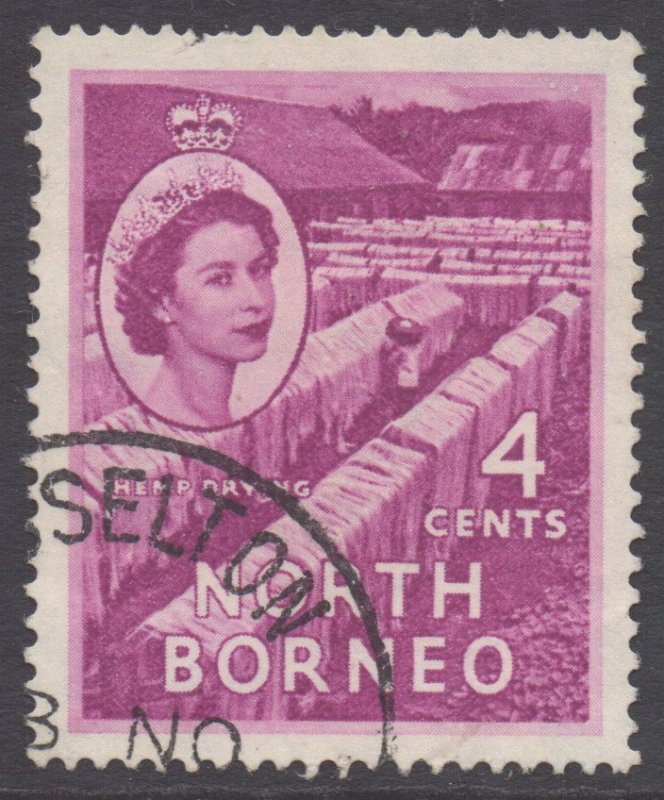 North Borneo Scott 264 - SG375, 1954 Elizabeth II 4c used