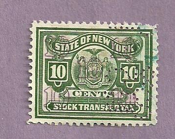 New York Used 10 Cent Stock Transfer Stamp #3