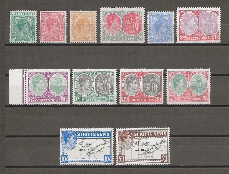 ST KITTS & NEVIS 1938/50 SG 68a/77f MNH