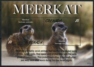 Grenada 2021 MNH Wild Animals Stamps Meerkat Suricate Fauna 2v S/S