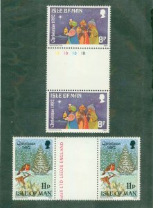 ISLE OF MAN 221-2 GUTTER PAIRS MNH BIN $2.00