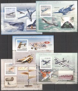 B0238 Imperf 2009 Mozambique Aviation History Planes Military Aircrafts 5Bl Mnh