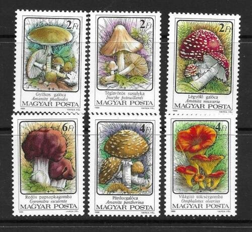 1986    HUNGARY  -  SG.  3751 / 3756    POISONOUS FUNGI  -  UNMOUNTED MINT 