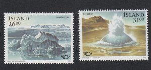 Iceland # 741-742, Lagoon & Hot Spring, Mint NH, 1/2 Cat.
