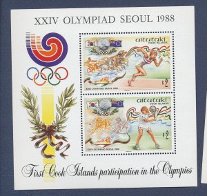 AITUTAKI - Scott 418 - MNH - Olympics, tennis - 1988