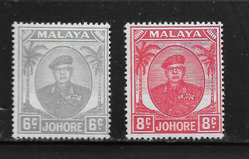 MALAYA - JOHORE, 135-136, MINT HINGED, SULTAN IBRAHIM