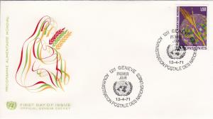 U.N.  - Geneva # 17, World Food Program, First Day Cover