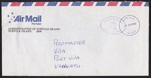 NORFOLK IS 1992 Official cover airmail to VANUATU..........................a9998