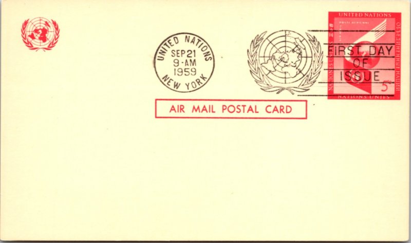 United Nations, New York, Government Postal Card, Worldwide First Day Cover