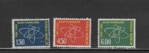 INDONESIA #578-580 1962 DEVELOPMENT THRU SCIENCE MINT VF NH O.G