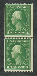 448 Washington MNH coil line pair