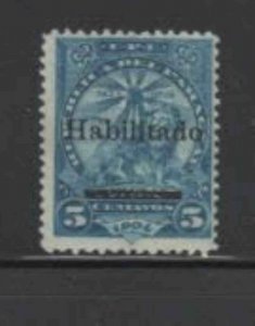 PARAGUAY #141 1908 5c OFFICIAL MAIL OVERPRINTED F-VF USED