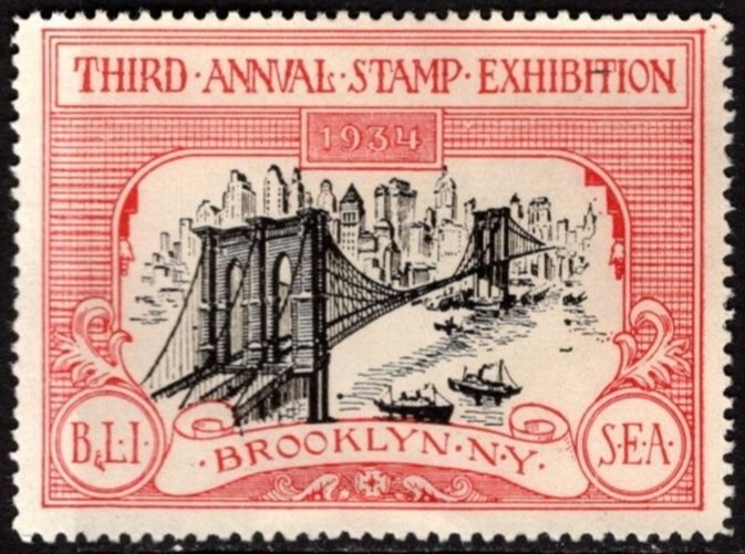 1934 US Cinderella Third Annual Stamp Exhibition Brooklyn New York Set/4