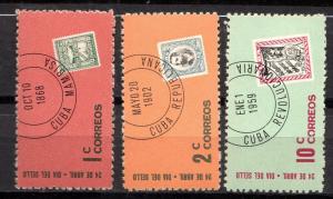 CUBA, yr.1961, STAMP DAY  #670-672, MNH