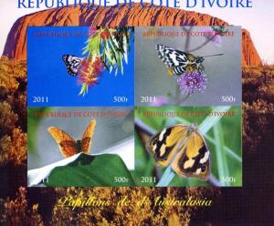 Butterflies of AUSTRALIA Sheet Imperforated Mint (NH)