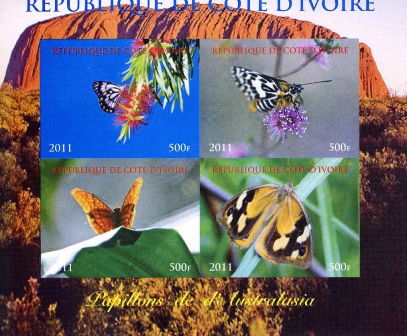 Butterflies of AUSTRALIA Sheet Imperforated Mint (NH)