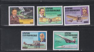 Central Africa # 297-301, History of Aviation, Mint, NH, 1/2 Cat.