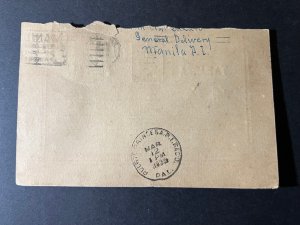 1935 Philippines Airmail Cover Manila to Puerto Princesa Palawan PI Flying Boats