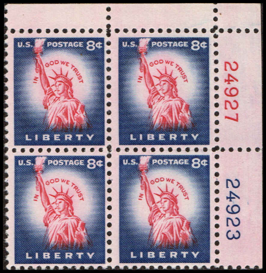 US #1041B Liberty MNH UR Plate Block #24923-24927 | United States ...