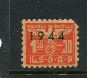 Germany Party Dues NSDAP 1.50 + .30 1944 No Gum