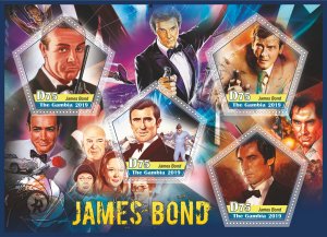 Stamps. Cinema. James Bond 2019 year 1+1 sheets perforated