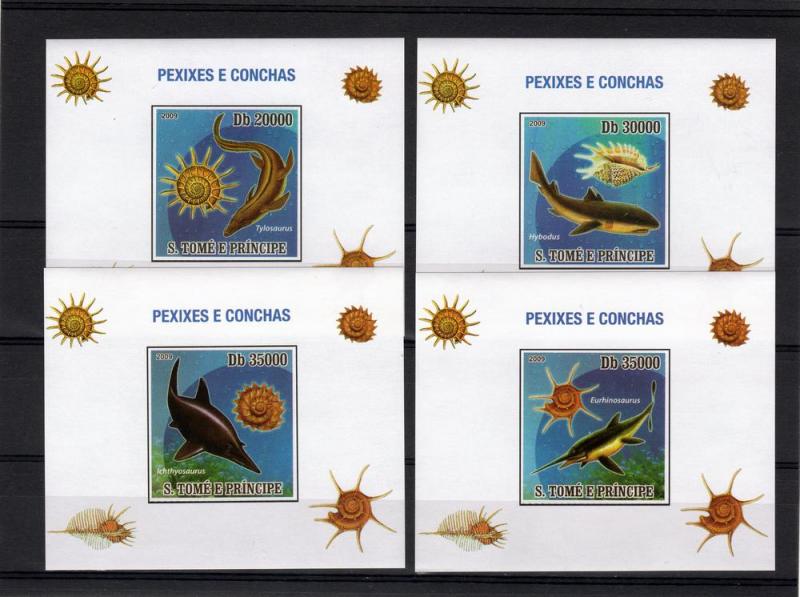 St.Thomas & Prince 2009 Prehistoric Animals 4 SS MNH 4083/86