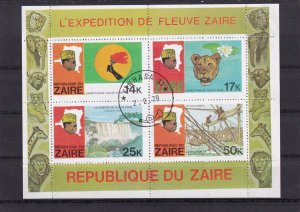 SA24b Congo Zaire 1979 Expedition on Zaire River, used Souvenir sheet