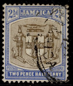 JAMAICA EDVII SG41, 2½d grey & ultramarine, USED.