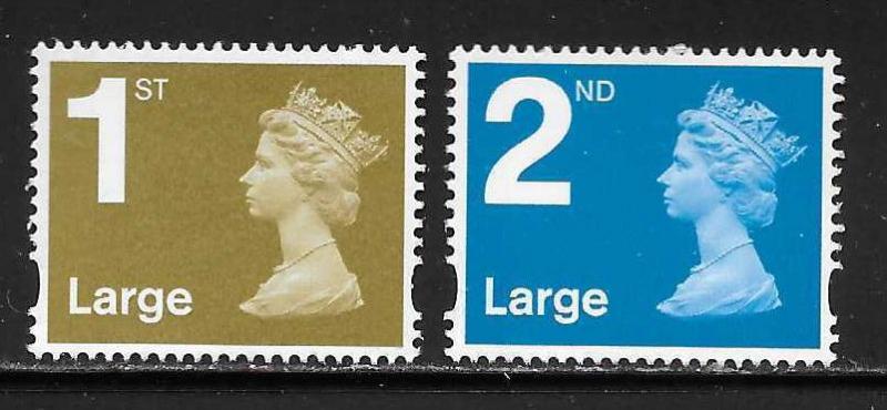 Great Britain MH377-78 Large Elliptical Machin MNH