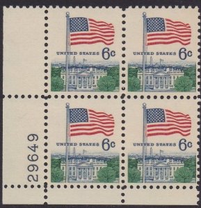 US 1338 Flag Plate Block MNH