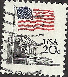 # 1894e USED BULLSEYE PERF. 11.2 SHINY GUM FLAG OVER CAPITOL
