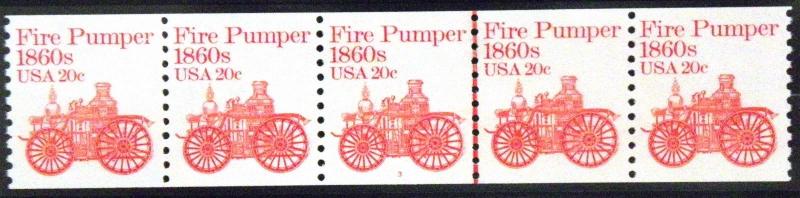 US Stamp #1908 P# STRIP OF 5 PNC# 3 VF MNH