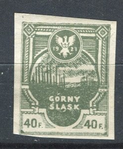 POLAND; 1918-20 early Gorny Local Imperf issue Mint hinged 40F value